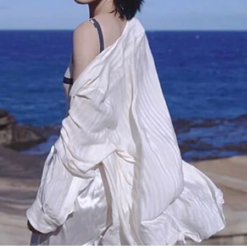 The Row silk striped oversize shirt